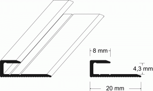 Einschubprofile 8 mm - ALU