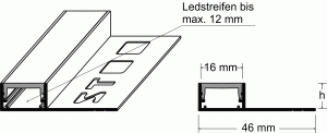 LED U-Profile mit Verfliesungsschenkel Komplett