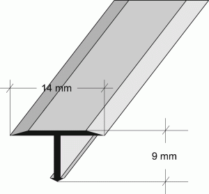 T-Profile Aluminium, Messing, Chrom